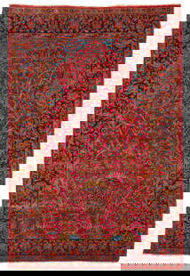 A Fereghan garden prayer rug: A Fereghan garden prayer rugEarly 20th centuryWool on cotton foundation6' 5" L x 4' 4" W