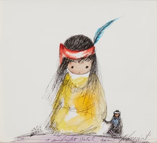 Ted DeGrazia (1909-1982), Child with doll, 1973