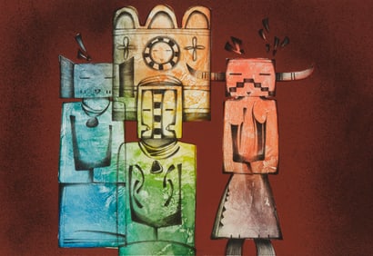 Dan Namingha (b. 1950, Hopi-Tewa), "Ancient Images," 1980