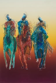 Raymond Nordwall (b. 1965, Pawnee and Ojibwe), "Returning of the Blackfeet Chiefs"