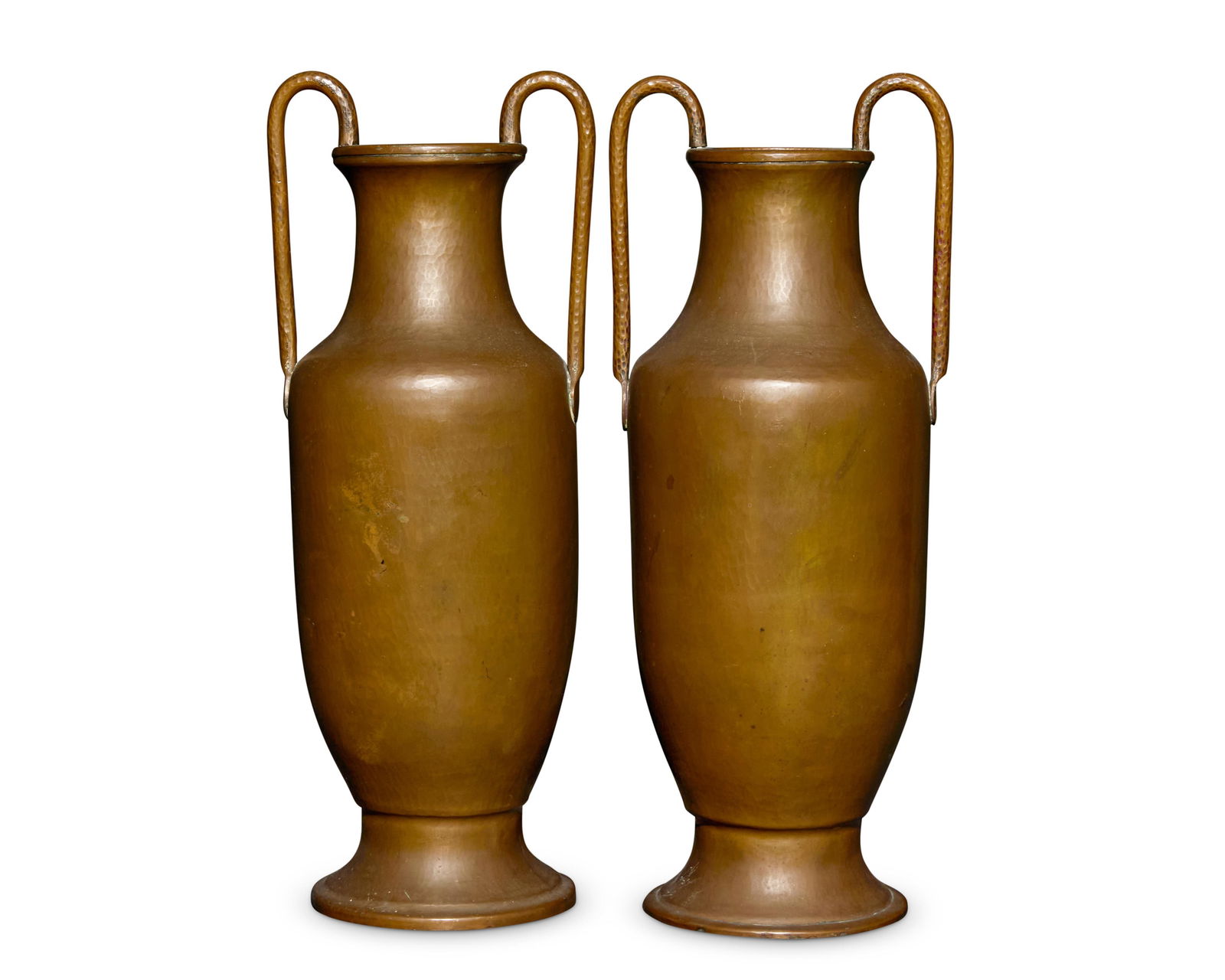 A pair of Dirk Van Erp Pair hammered copper urns (1 of 4)