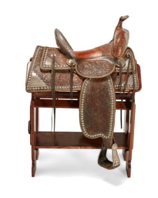 A Brydon Bros. silver-mounted parade saddle