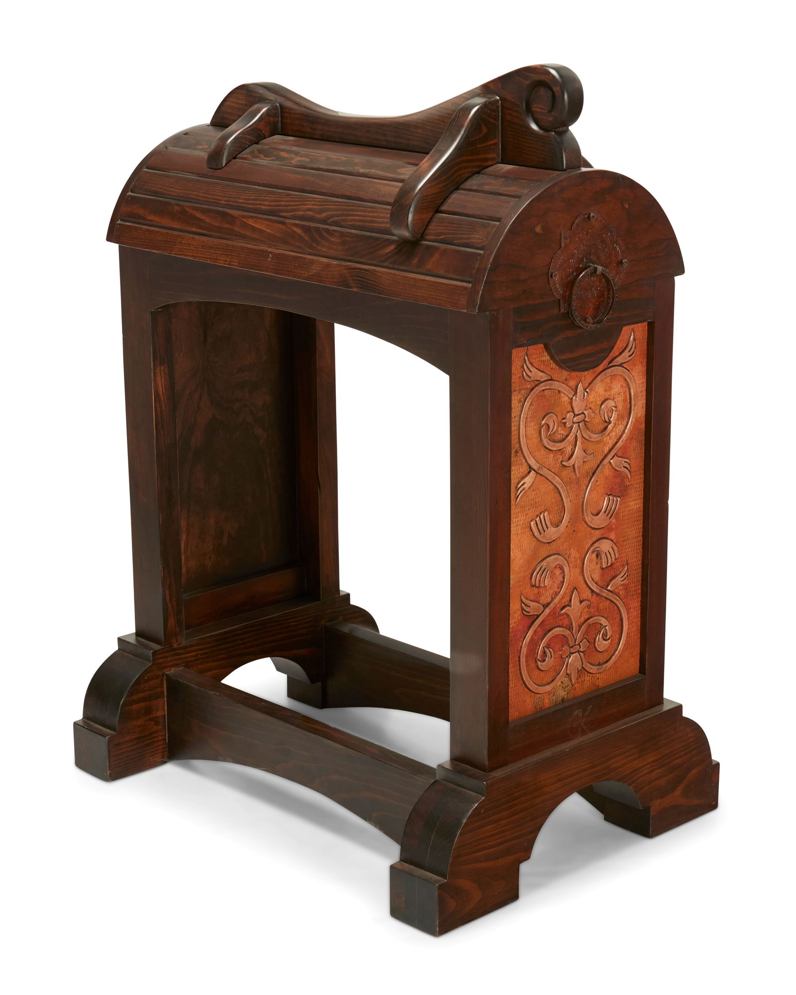 A wood and copper saddle stand (1 of 6)