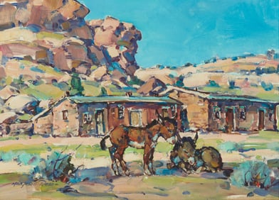 Marjorie Reed (1915-1996), "Sunday: Keams Canyon Trading Post," 1973