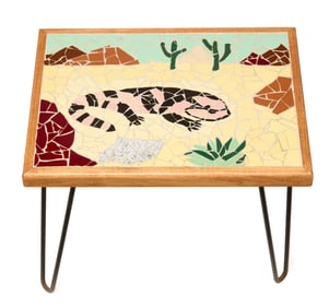 A Southwest-style mosaic side table