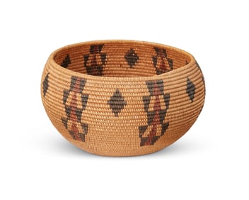 A polychrome Washoe basketry bowl