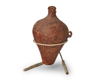 A Paiute basketry water vessel