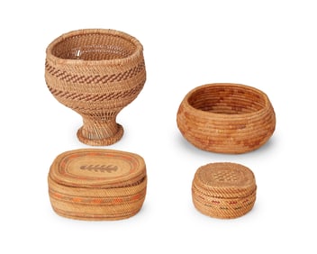 A group of Native American baskets
