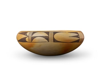 A Hopi Pueblo yellowware pottery bowl
