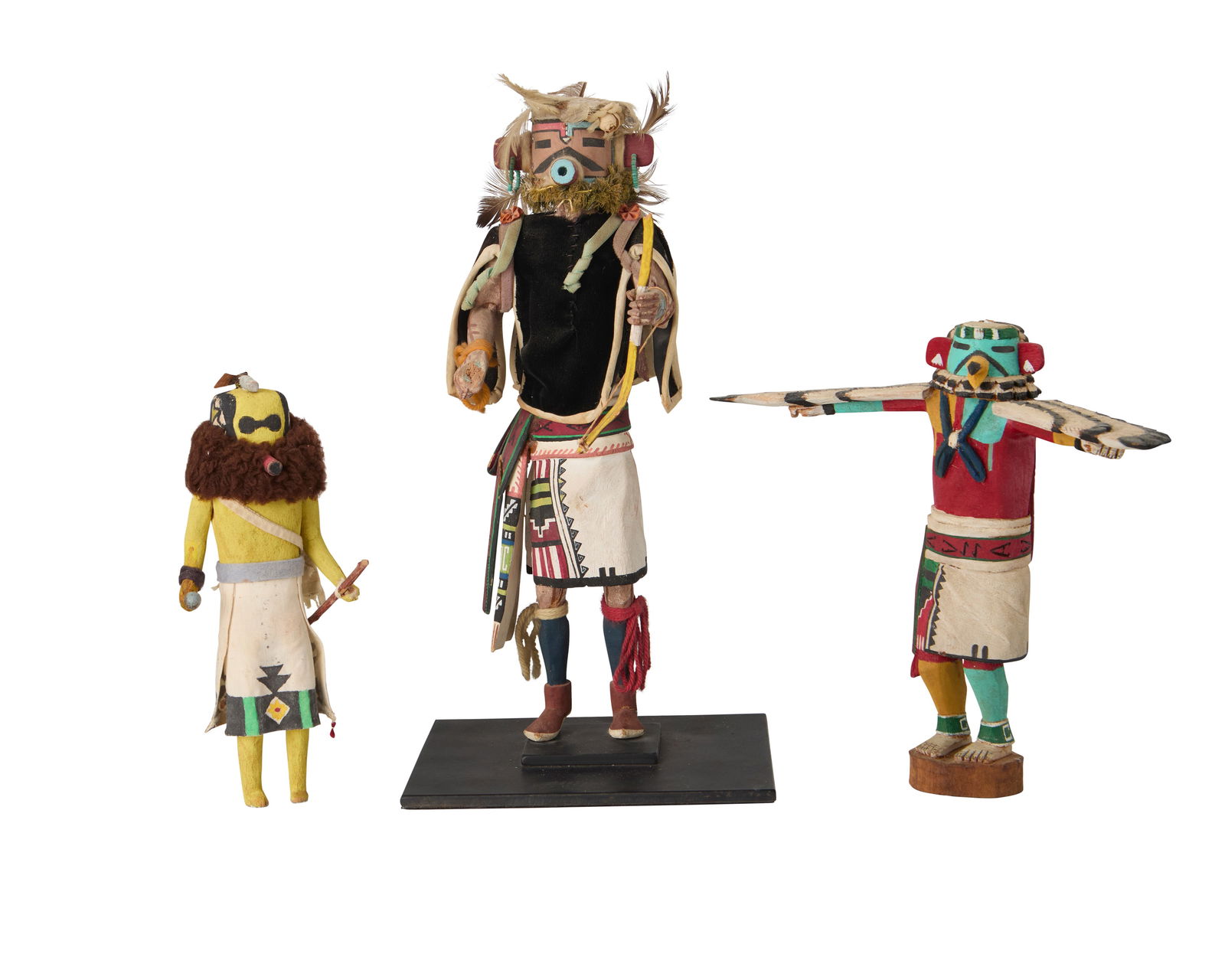 Three Hopi/Zuni polychrome katsina figures (1 of 8)