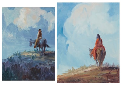 A. Kelly Pruitt (1924 - 2009), Two works: Riders on horseback
