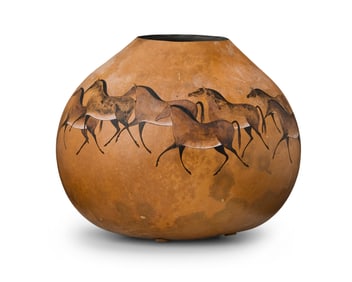 A painted gourd centerpiece