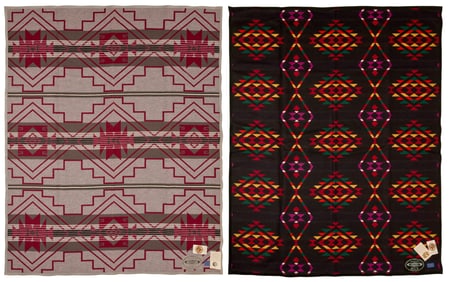 Two Ramona Sakiestewa for Pendelton Limited Edition wool blankets