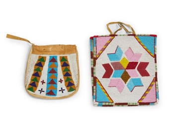 Two Plateau double-faced beaded bags