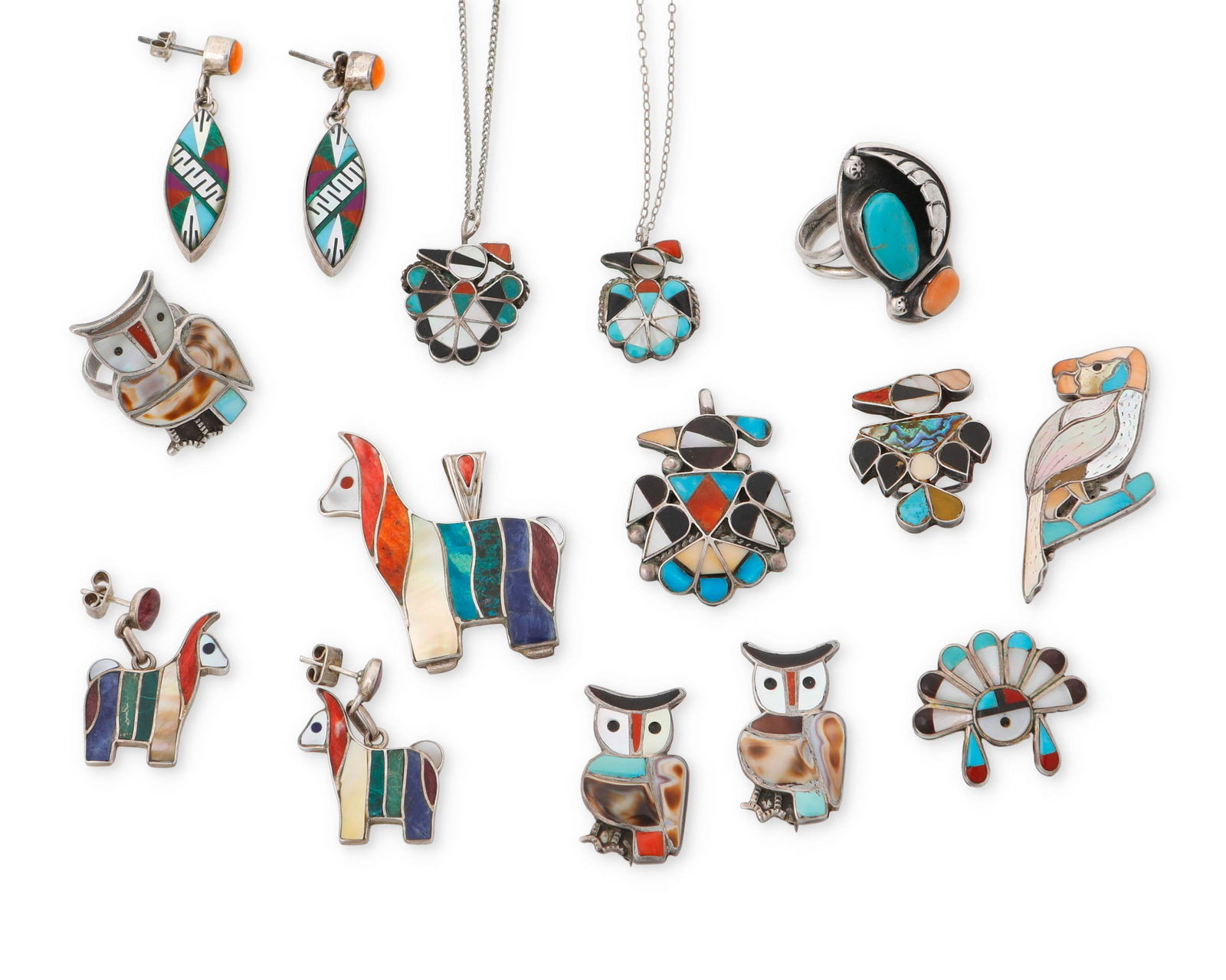 A group of Southwest silver and set-stone jewelry (1 of 2)