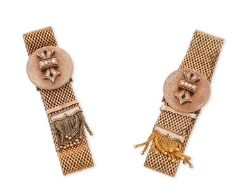 A Pair of Victorian Gold Slide Bracelets