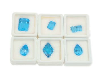 A Group of Loose Blue Topaz