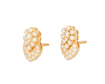 A Pair of 18K Gold and Diamond Earrings