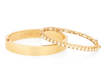 Two 14K Gold Bangles