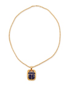 A Gold and Enamel Pendant Necklace