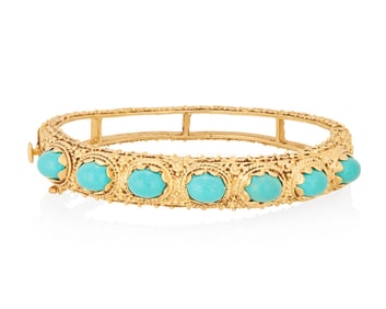 A Gold and Turquoise Bracelet