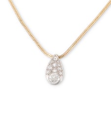 A 14K Bi-Color Gold and Diamond Pendant Necklace