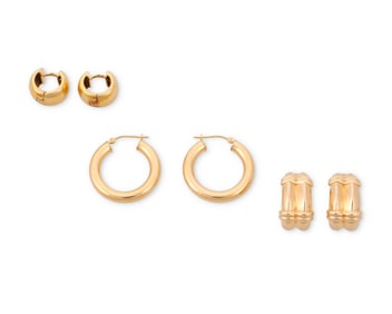 A Group of 14K Gold Earrings