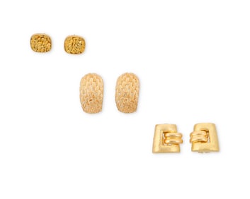 A Group of Gold Earrings