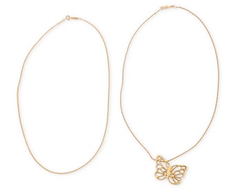 An Angela Cummings Gold Pendant and Tiffany & Co. Chain