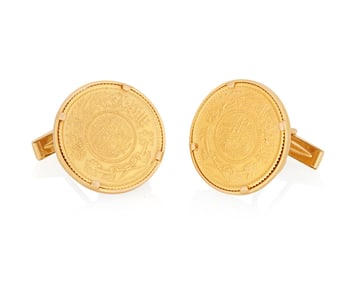 A Pair of Gold Coin Cufflinks