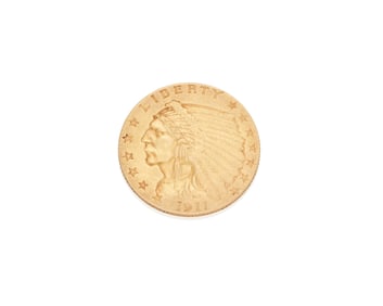 A 1911 Indian Head Gold Quarter Eagle Coin