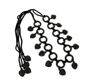 Yves Saint Laurent: A Vintage Rive Gauche Black Acrylic Heart Link Belt