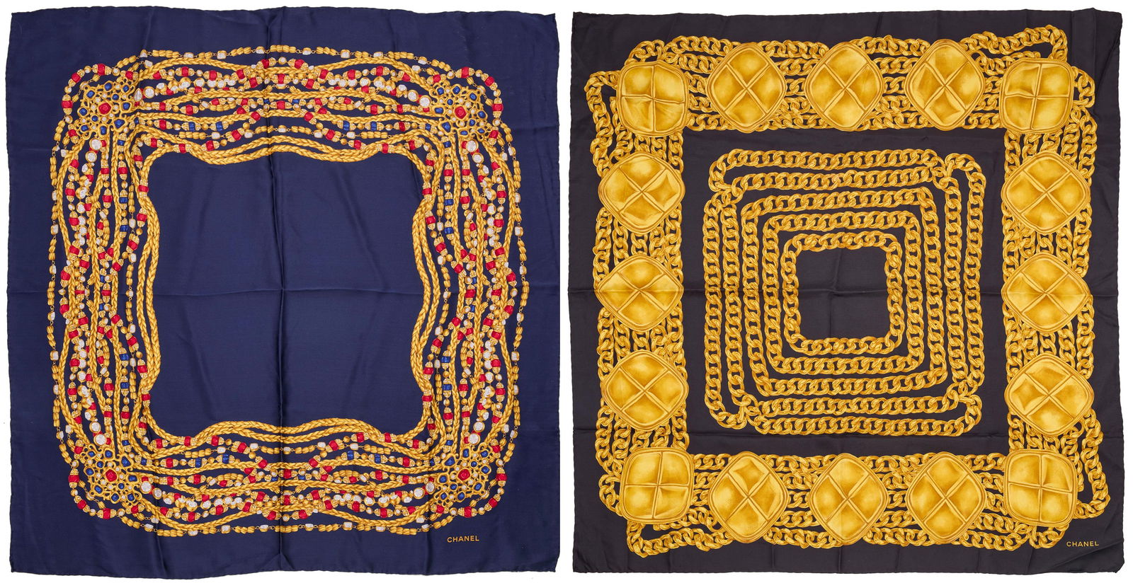 CHANEL: Two Vintage Silk Scarves (1 of 3)