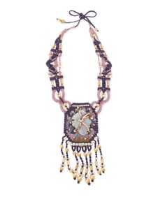 Barbara Natoli Witt: A Cavandoli Macrame and Carved Opal Necklace