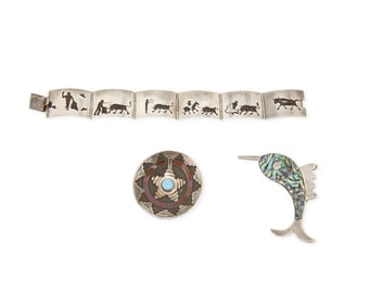 A Group of Sterling Silver Jewelry