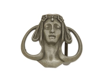 A SandyVal Pewter Art Nouveau-style Belt Buckle