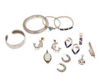 A Group of Sterling Silver Jewelry