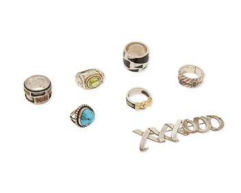 A Group of Sterling Silver and Gemstone Jewelry