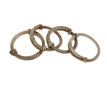 A Group of Sterling Silver and Mixed Metal Bangles