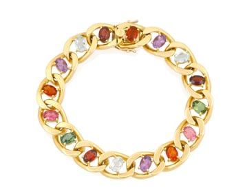 An 18K Gold and Gem-Set Bracelet