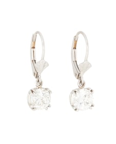 A Pair of White Gold and Diamond earrings