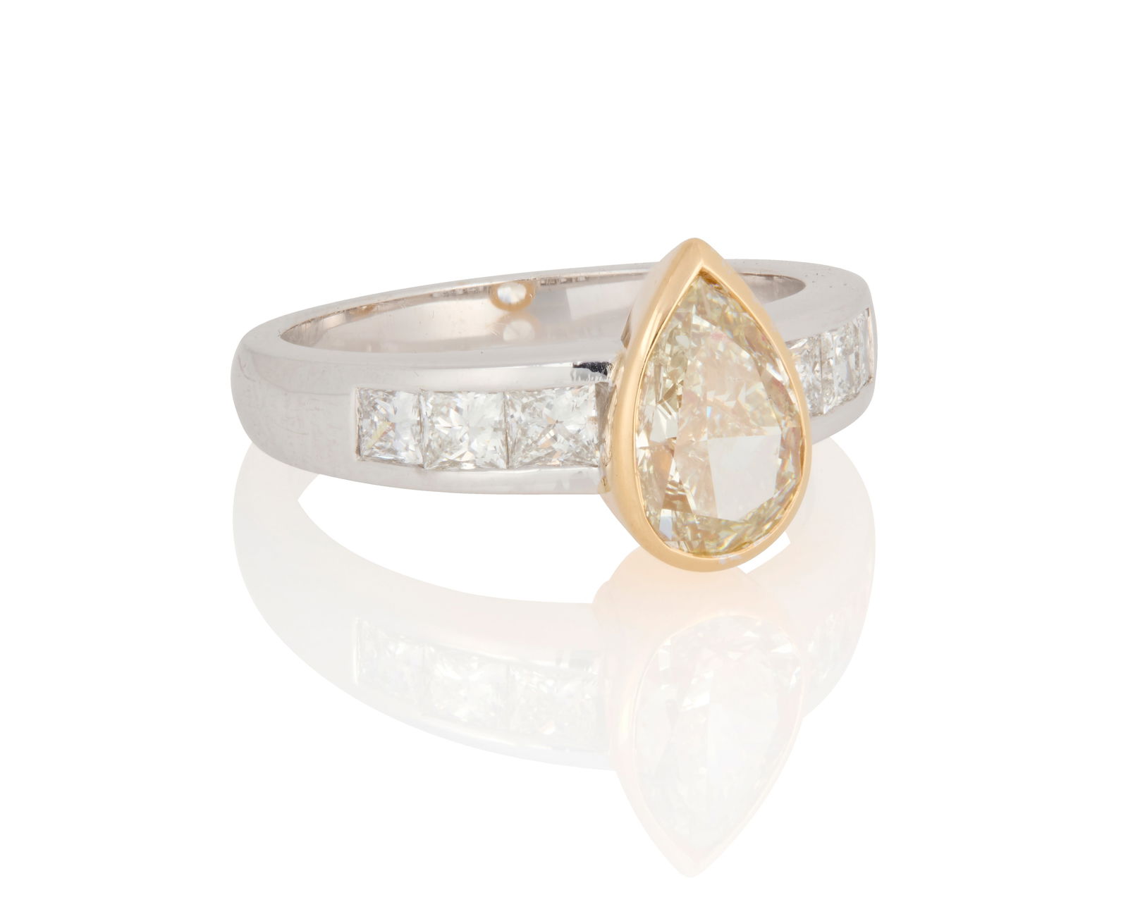 An 18K Bi-Color Gold, Colored Diamond and Diamond Ring (1 of 3)