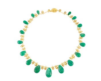 A Gold and Emerald Necklace