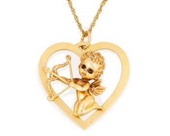 Ruser: A 14K Gold Pendant Necklace