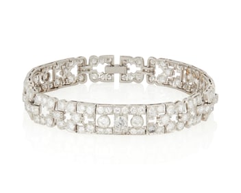 An Art Deco Platinum and Diamond Bracelet