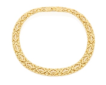 Bulgari: An 18K Gold and Diamond Collar Necklace