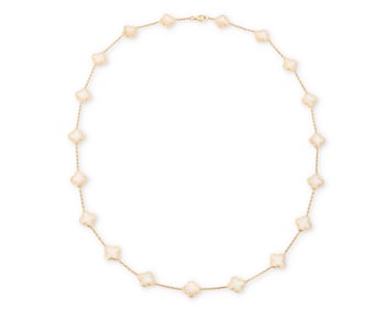 Van Cleef & Arpels: An 18K Gold and Mother-of-Pearl 'Alhambra' Necklace