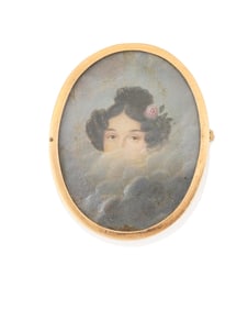 A 12K Rose Gold Portrait Brooch