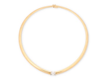 A 14K Bi-Color Gold and Diamond Necklace
