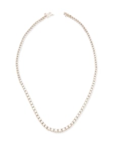 A 14K White Gold and Diamond Necklace